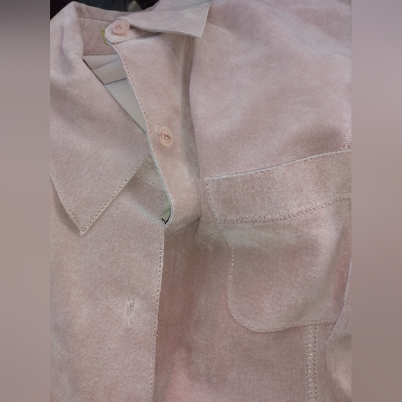 Sigrid Olsen Suede Leather Button Down Jacket or Top - Picture 4 of 13